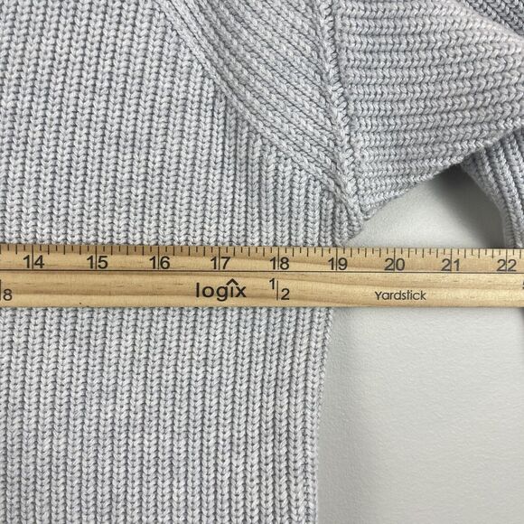 Cabi Womens Sweater M Cloud Gray Deep V Pullover Side Zip Cotton Style 3531 - Picture 9 of 10